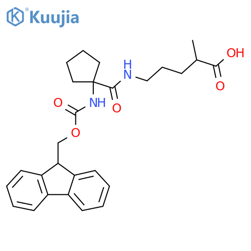 5-{1-({(9H-fluoren-9-yl)methoxycarbonyl}amino)cyclopentylformamido}-2-methylpentanoic acid structure