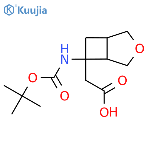 2-(6-{(tert-butoxy)carbonylamino}-3-oxabicyclo3.2.0heptan-6-yl)acetic acid structure