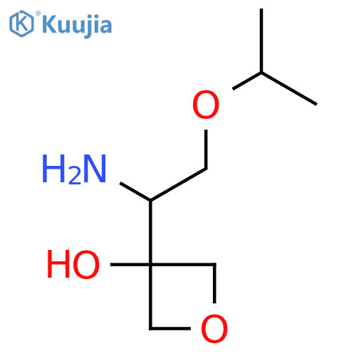 3-1-amino-2-(propan-2-yloxy)ethyloxetan-3-ol structure