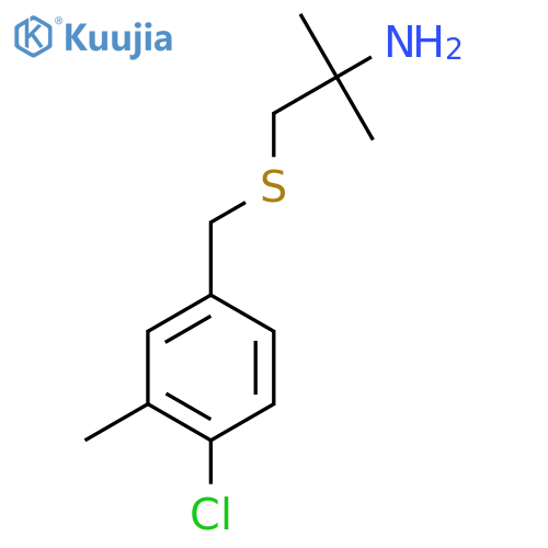 1-{(4-chloro-3-methylphenyl)methylsulfanyl}-2-methylpropan-2-amine structure