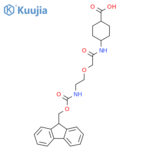 4-{2-2-({(9H-fluoren-9-yl)methoxycarbonyl}amino)ethoxyacetamido}cyclohexane-1-carboxylic acid structure