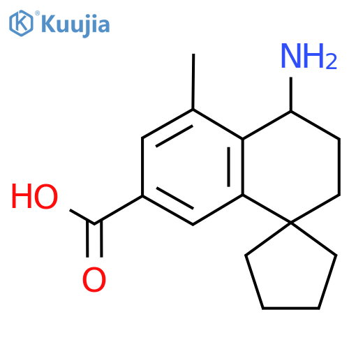 4'-amino-5'-methyl-3',4'-dihydro-2'H-spirocyclopentane-1,1'-naphthalene-7'-carboxylic acid structure