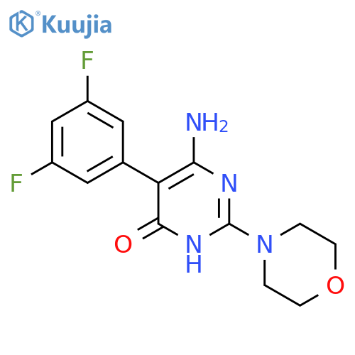 6-Amino-5-(3,5-difluorophenyl)-2-(morpholin-4-yl)-3,4-dihydropyrimidin-4-one structure