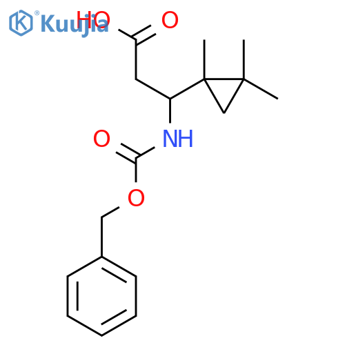 3-{(benzyloxy)carbonylamino}-3-(1,2,2-trimethylcyclopropyl)propanoic acid structure