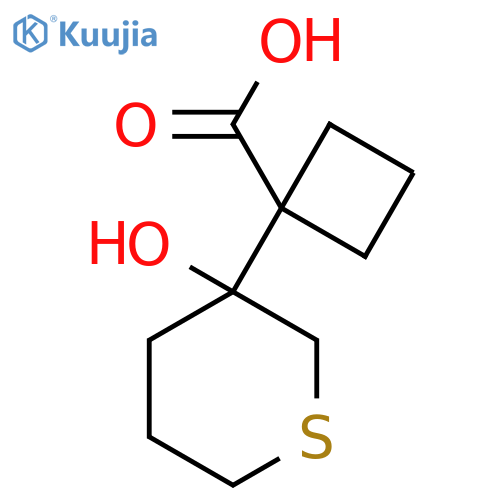 1-(3-hydroxythian-3-yl)cyclobutane-1-carboxylic acid structure