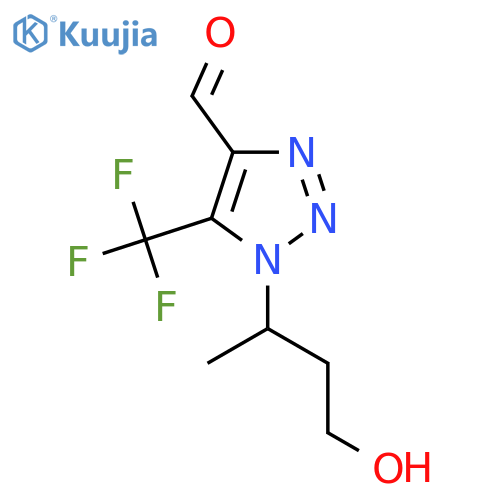 1-(4-hydroxybutan-2-yl)-5-(trifluoromethyl)-1H-1,2,3-triazole-4-carbaldehyde structure