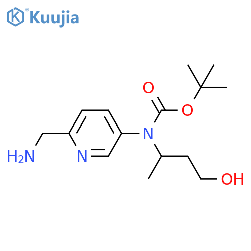 tert-butyl N-6-(aminomethyl)pyridin-3-yl-N-(4-hydroxybutan-2-yl)carbamate structure