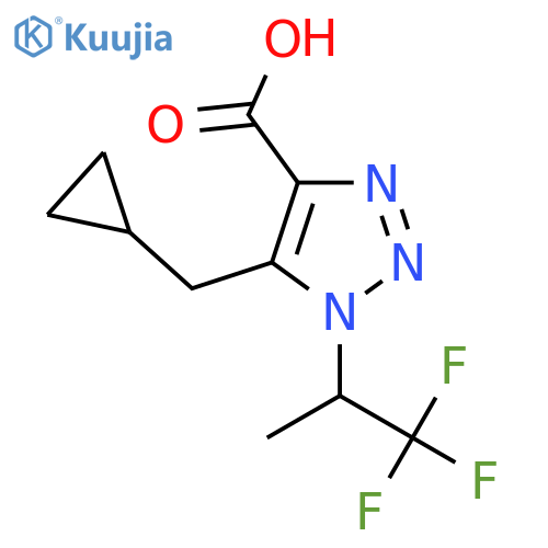 5-(cyclopropylmethyl)-1-(1,1,1-trifluoropropan-2-yl)-1H-1,2,3-triazole-4-carboxylic acid structure