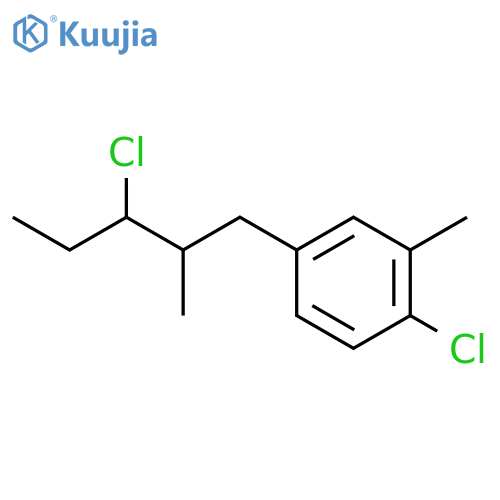 1-chloro-4-(3-chloro-2-methylpentyl)-2-methylbenzene structure