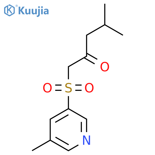 4-methyl-1-(5-methylpyridin-3-yl)sulfonylpentan-2-one structure