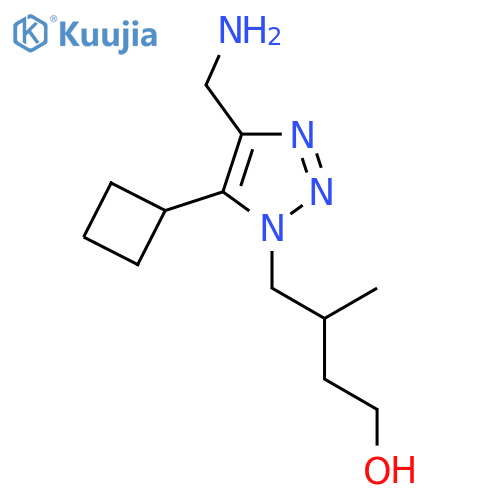 4-4-(aminomethyl)-5-cyclobutyl-1H-1,2,3-triazol-1-yl-3-methylbutan-1-ol structure
