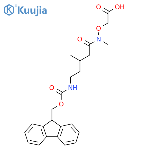 2-{5-({(9H-fluoren-9-yl)methoxycarbonyl}amino)-N,3-dimethylpentanamidooxy}acetic acid structure