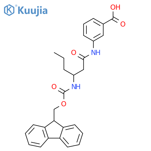 3-3-({(9H-fluoren-9-yl)methoxycarbonyl}amino)hexanamidobenzoic acid structure