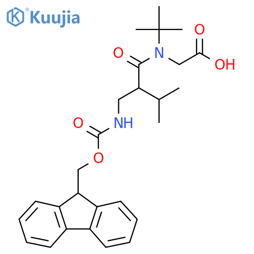 2-{N-tert-butyl-2-({(9H-fluoren-9-yl)methoxycarbonyl}amino)methyl-3-methylbutanamido}acetic acid structure