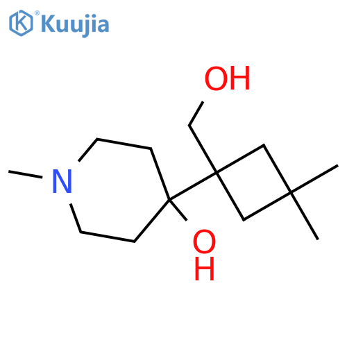 4-1-(hydroxymethyl)-3,3-dimethylcyclobutyl-1-methylpiperidin-4-ol structure