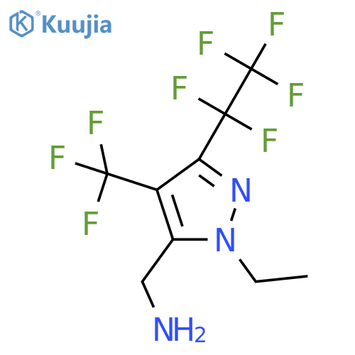 1-ethyl-3-(pentafluoroethyl)-4-(trifluoromethyl)-1H-pyrazol-5-ylmethanamine structure