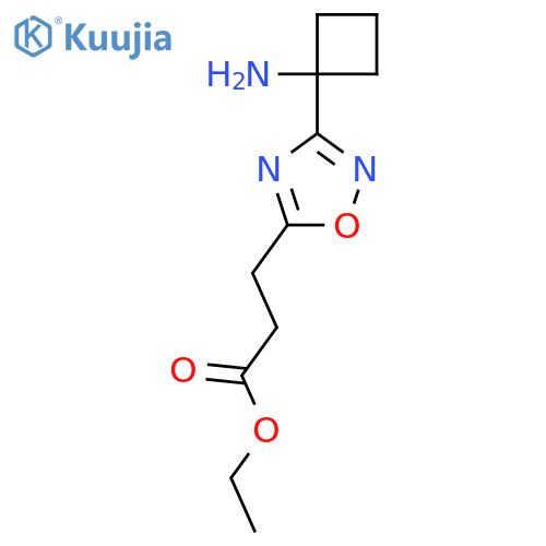 ethyl 3-3-(1-aminocyclobutyl)-1,2,4-oxadiazol-5-ylpropanoate structure