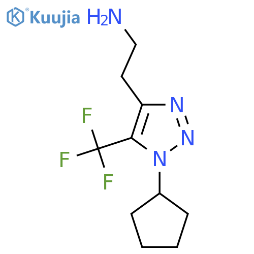 2-1-cyclopentyl-5-(trifluoromethyl)-1H-1,2,3-triazol-4-ylethan-1-amine structure