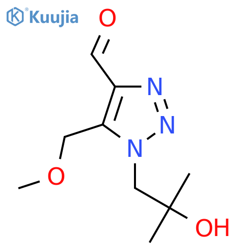 1-(2-hydroxy-2-methylpropyl)-5-(methoxymethyl)-1H-1,2,3-triazole-4-carbaldehyde structure