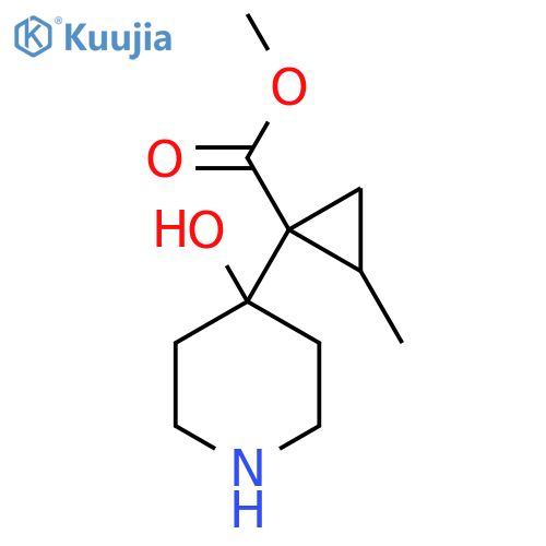 methyl 1-(4-hydroxypiperidin-4-yl)-2-methylcyclopropane-1-carboxylate structure