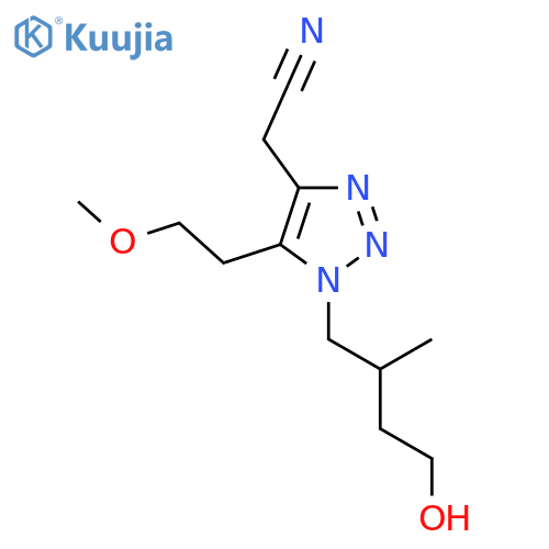 2-1-(4-hydroxy-2-methylbutyl)-5-(2-methoxyethyl)-1H-1,2,3-triazol-4-ylacetonitrile structure