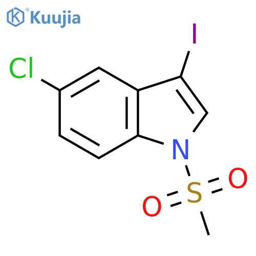 5-chloro-3-iodo-1-methanesulfonyl-1H-indole structure