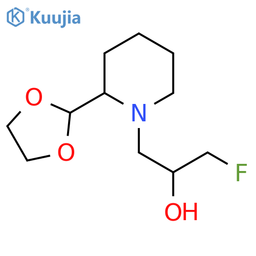 1-2-(1,3-dioxolan-2-yl)piperidin-1-yl-3-fluoropropan-2-ol structure