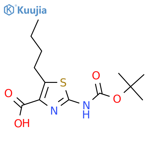 2-{(tert-butoxy)carbonylamino}-5-butyl-1,3-thiazole-4-carboxylic acid structure