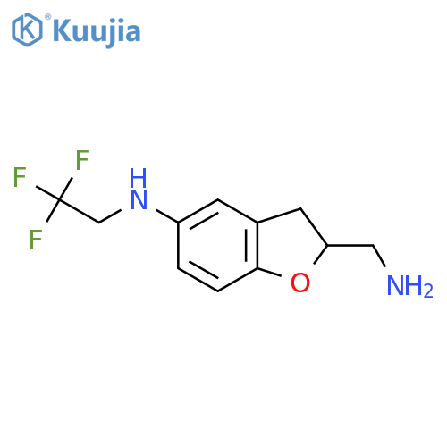 2-(aminomethyl)-N-(2,2,2-trifluoroethyl)-2,3-dihydro-1-benzofuran-5-amine structure