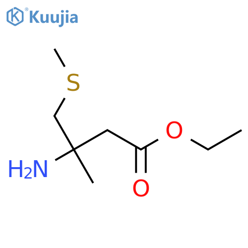 ethyl 3-amino-3-methyl-4-(methylsulfanyl)butanoate structure