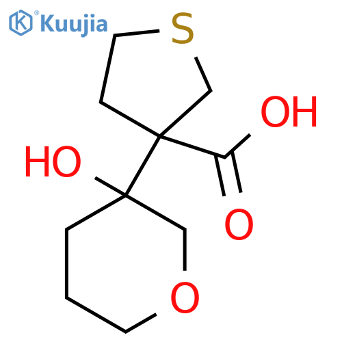 3-(3-hydroxyoxan-3-yl)thiolane-3-carboxylic acid structure