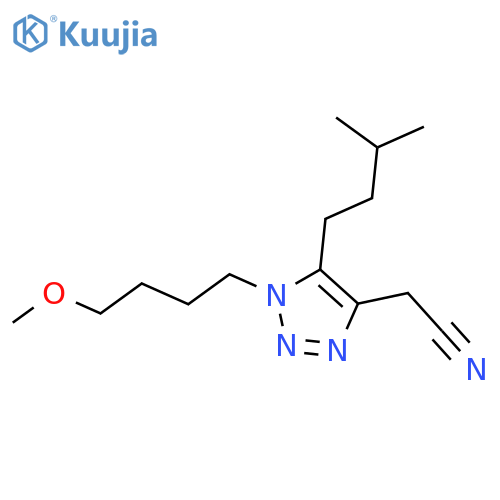 2-1-(4-methoxybutyl)-5-(3-methylbutyl)-1H-1,2,3-triazol-4-ylacetonitrile structure