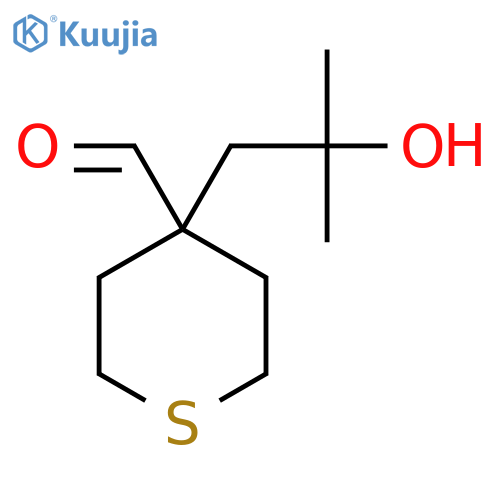 4-(2-hydroxy-2-methylpropyl)thiane-4-carbaldehyde structure