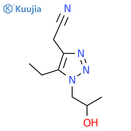 2-5-ethyl-1-(2-hydroxypropyl)-1H-1,2,3-triazol-4-ylacetonitrile structure