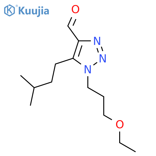 1-(3-ethoxypropyl)-5-(3-methylbutyl)-1H-1,2,3-triazole-4-carbaldehyde structure