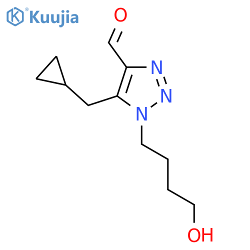 5-(cyclopropylmethyl)-1-(4-hydroxybutyl)-1H-1,2,3-triazole-4-carbaldehyde structure