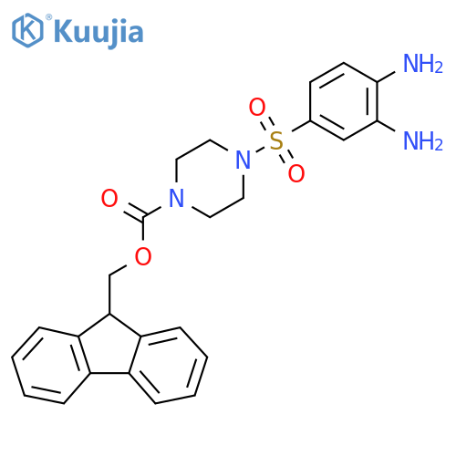 9H-fluoren-9-ylmethyl 4-(3,4-diaminobenzenesulfonyl)piperazine-1-carboxylate structure