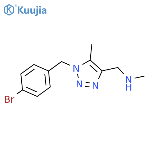 ({1-(4-bromophenyl)methyl-5-methyl-1H-1,2,3-triazol-4-yl}methyl)(methyl)amine structure