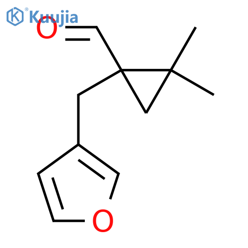 1-(furan-3-yl)methyl-2,2-dimethylcyclopropane-1-carbaldehyde structure