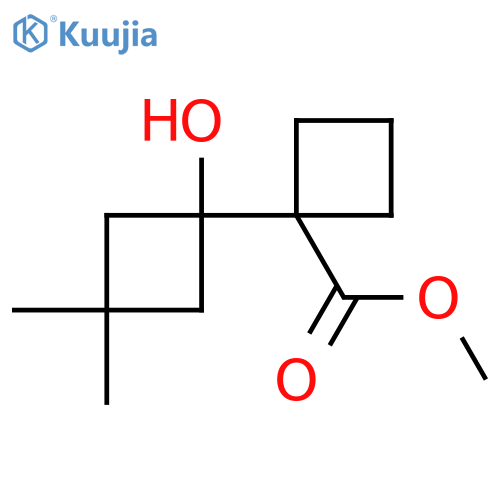 Methyl 1-(1-hydroxy-3,3-dimethylcyclobutyl)cyclobutane-1-carboxylate structure