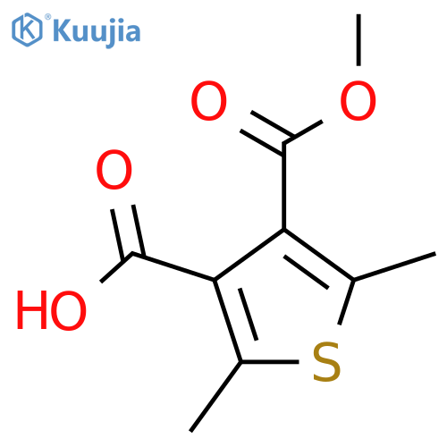 4-(methoxycarbonyl)-2,5-dimethylthiophene-3-carboxylic acid structure