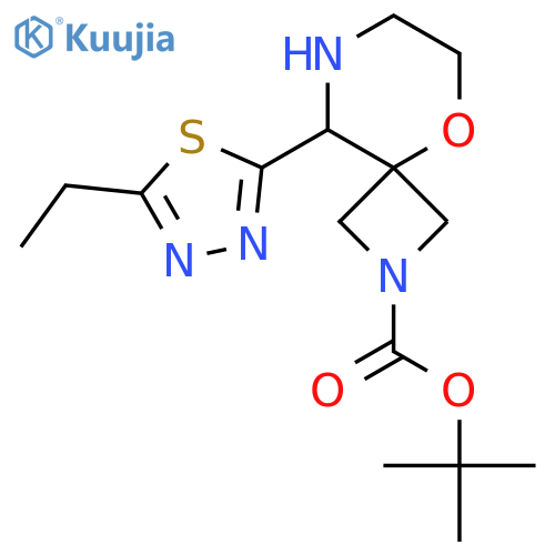 tert-butyl 9-(5-ethyl-1,3,4-thiadiazol-2-yl)-5-oxa-2,8-diazaspiro3.5nonane-2-carboxylate structure