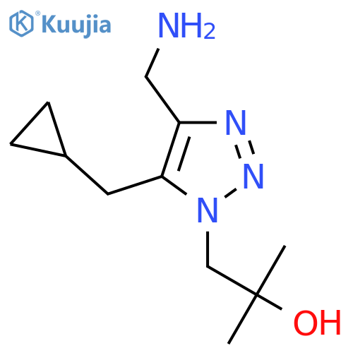 1-4-(aminomethyl)-5-(cyclopropylmethyl)-1H-1,2,3-triazol-1-yl-2-methylpropan-2-ol structure