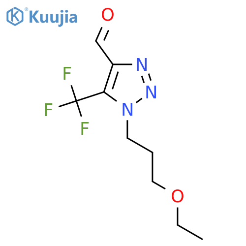 1-(3-ethoxypropyl)-5-(trifluoromethyl)-1H-1,2,3-triazole-4-carbaldehyde structure