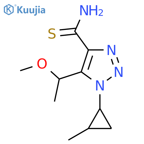 5-(1-methoxyethyl)-1-(2-methylcyclopropyl)-1H-1,2,3-triazole-4-carbothioamide structure