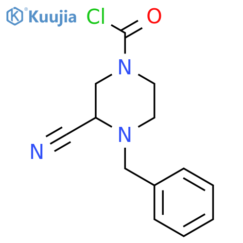 4-benzyl-3-cyanopiperazine-1-carbonyl chloride structure