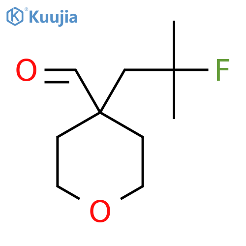 4-(2-fluoro-2-methylpropyl)oxane-4-carbaldehyde structure