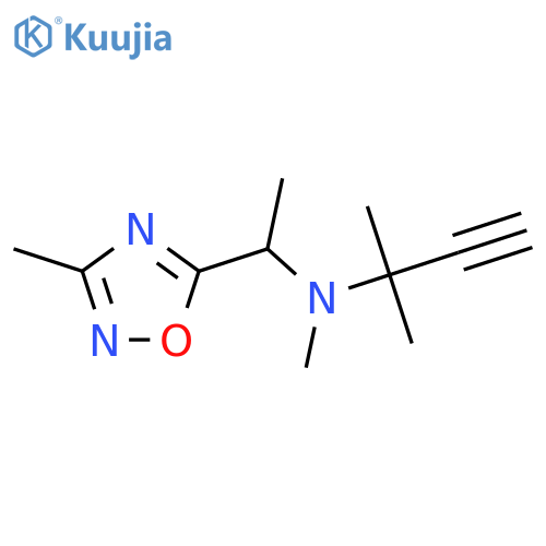 methyl1-(3-methyl-1,2,4-oxadiazol-5-yl)ethyl(2-methylbut-3-yn-2-yl)amine structure