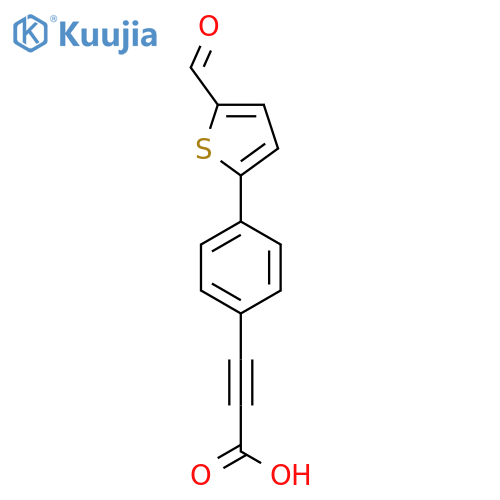 3-4-(5-formylthiophen-2-yl)phenylprop-2-ynoic acid structure