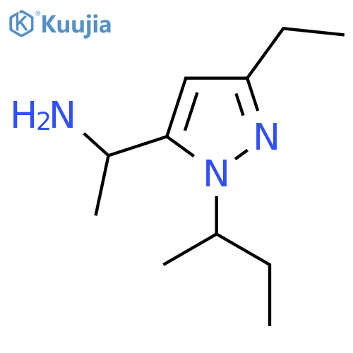 1-1-(butan-2-yl)-3-ethyl-1H-pyrazol-5-ylethan-1-amine structure